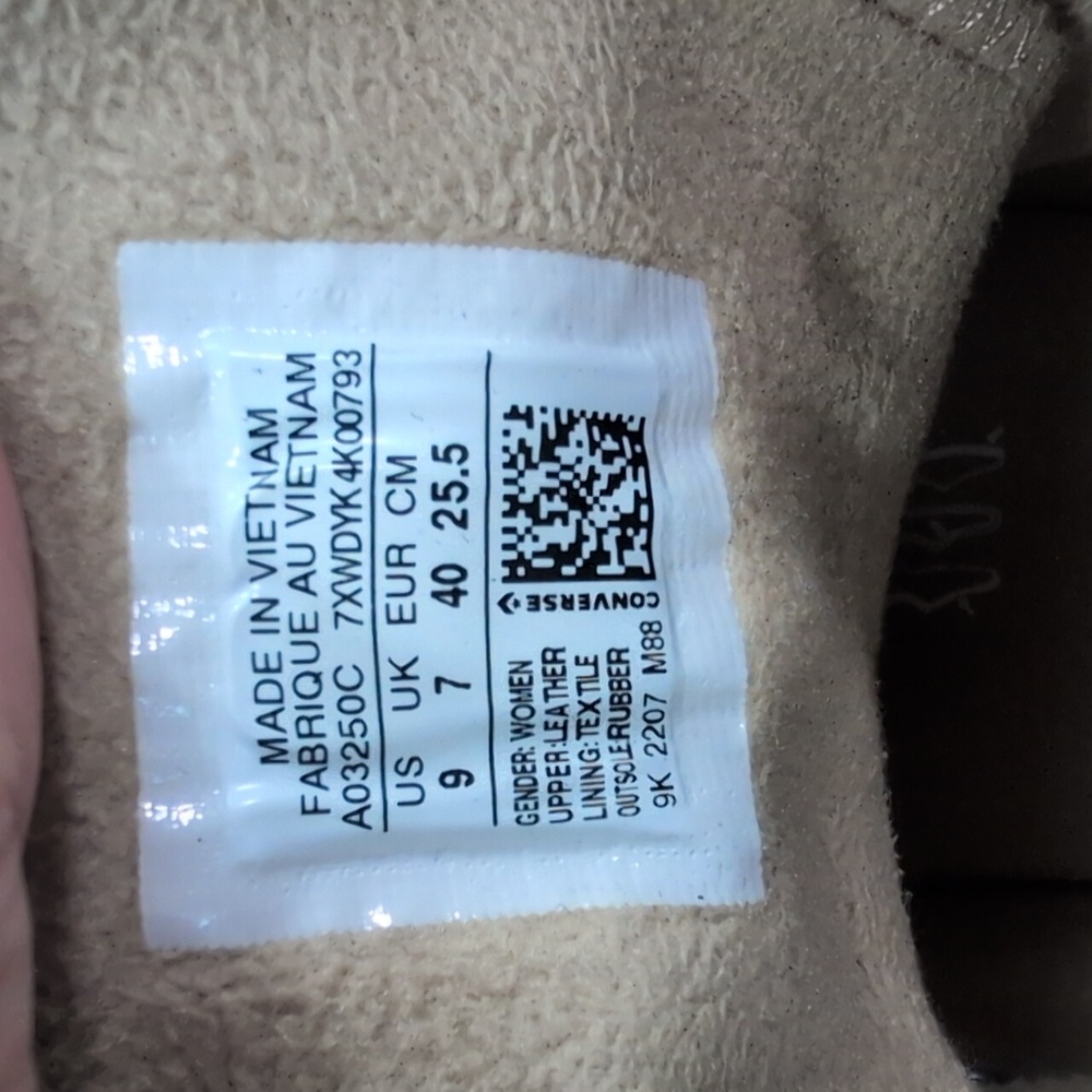 Converse All Star High Top Sneakers Gym Shoes Tan Leather Upper, Lift, Women's 9 - Picture 12 of 12